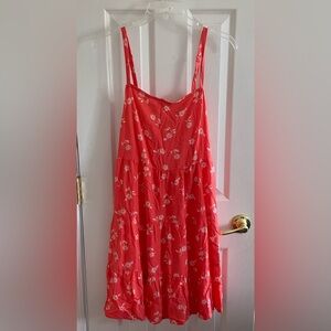 Old Navy Red Floral Dress Babydoll Sleeveless Lightweight Adjustable Straps NWT